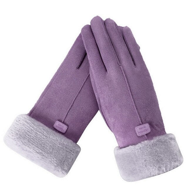 Winterhandschuhe – Warm – Mit Fell gefüttert – Touchscreen-Handschuhe – Damenhandschuhe