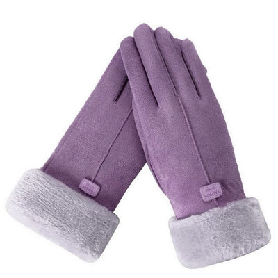 Winterhandschuhe – Warm – Mit Fell gefüttert – Touchscreen-Handschuhe – Damenhandschuhe