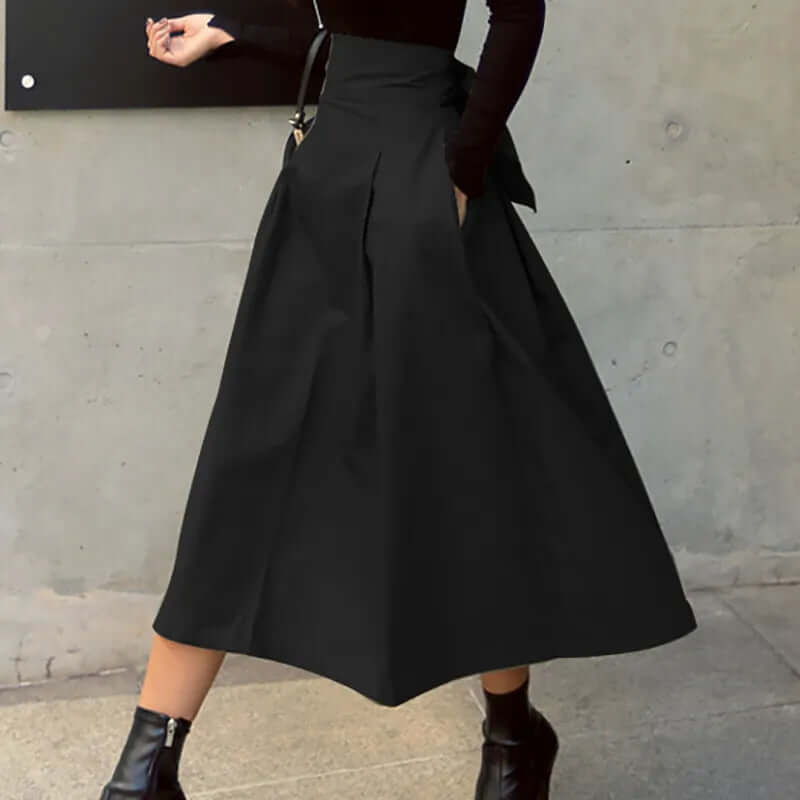 Midirock | Elegant | Tie Waist | Glockenrock | Rock mit hoher Taille