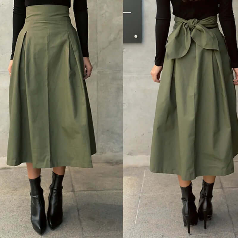 Midirock | Elegant | Tie Waist | Glockenrock | Rock mit hoher Taille