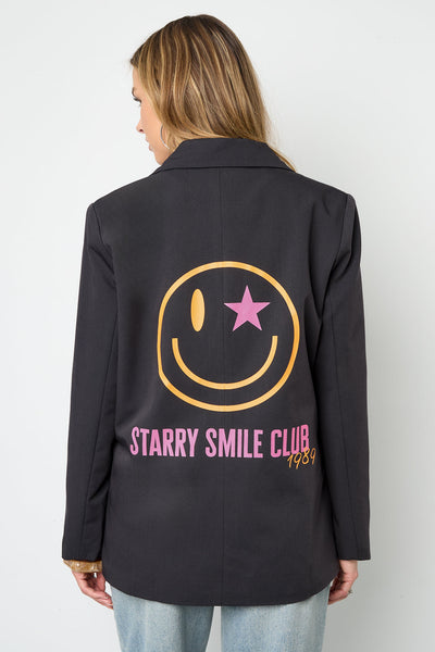 Oversized Blazer - Starry - Bedruckt - Loose Fit Blazer - Damen Blazer