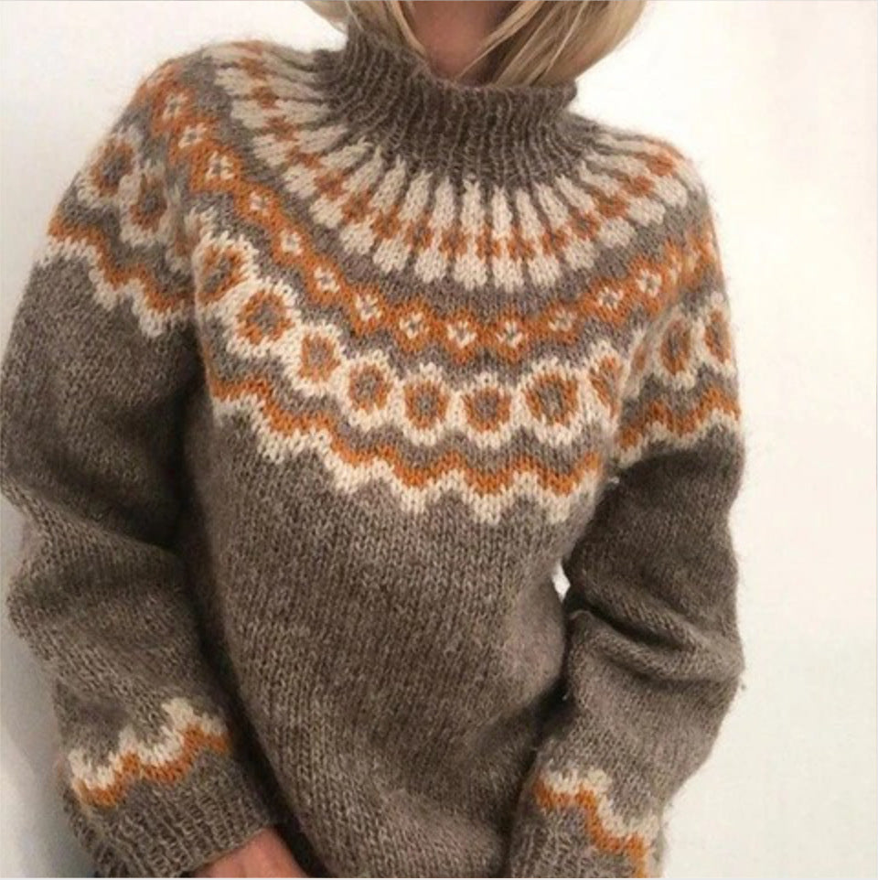 Strickpullover – Warmer skandinavischer Strickpullover für Damen für den Winter