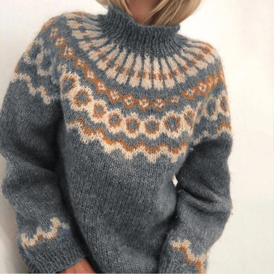 Strickpullover – Warmer skandinavischer Strickpullover für Damen für den Winter