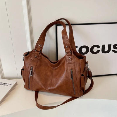 Leder Tote Bag | Langer Riemen | Kunstleder | Vegane Ledertasche | Umhängetasche