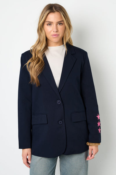 Oversized Blazer - Starry - Bedruckt - Loose Fit Blazer - Damen Blazer