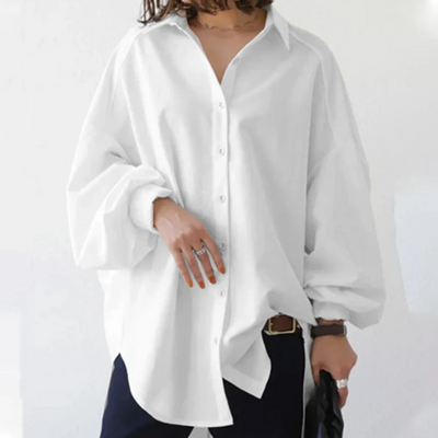 Oversize-Hemd | Langarm | Fledermausärmel | Oversize-Hemd mit Knöpfen | Damenbluse