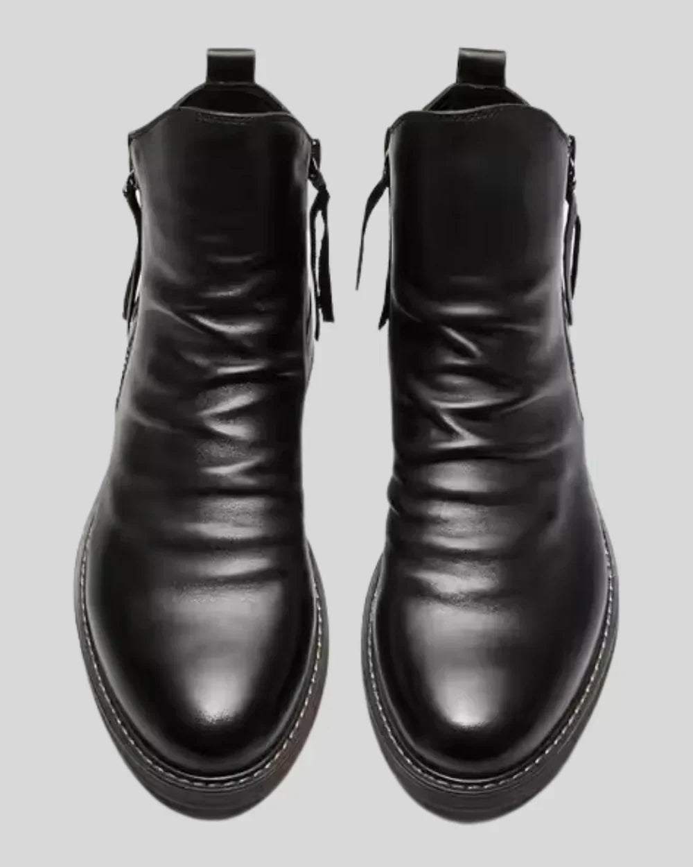 Lederstiefel – Stylisch – Reißverschluss – Stiefeletten – Herrenstiefel