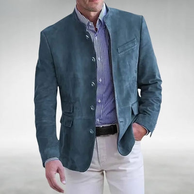 Wildlederblazer – Stylischer einreihiger Blazer für Männer