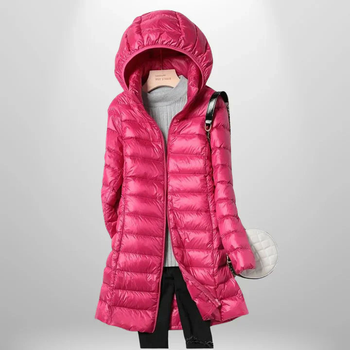Daunenjacke – Leicht – Mit Kapuze – Pufferjacke – Wintermantel für Frauen