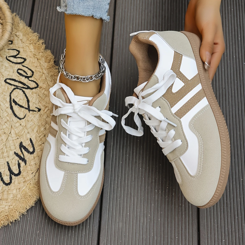 Sneaker | Beige | Schnürsenkel | Lässige Sneaker | Damenschuhe
