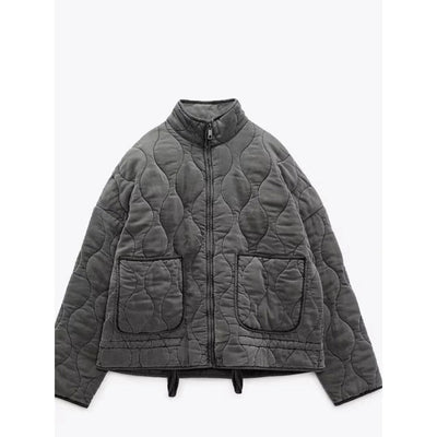 Wattierte Jacke - Warme Zip-Up Steppjacke in Übergröße für Frauen