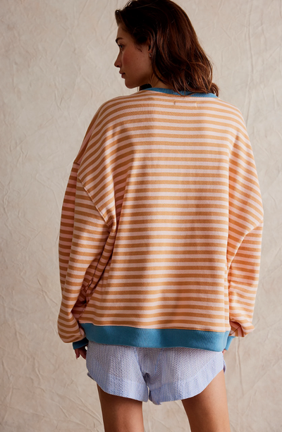 Oversized-Pullover – Gestreiftes Oversized-Langarmshirt für Frauen