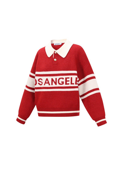 Polo Pullover - Los Angeles - mit Kragen - Strickpullover - Damenstrickwaren
