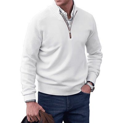 Mens Quarter Zip Jumper - Winter - Pullover - Strickpulli - Mens Half Zip Sweater