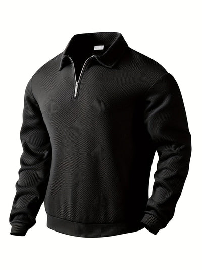 Sweatshirt mit Viertelreißverschluss | Mit Kragen | Normaler Reißverschluss | Herren-Pullover mit halbem Reißverschluss | Herrenbekleidung