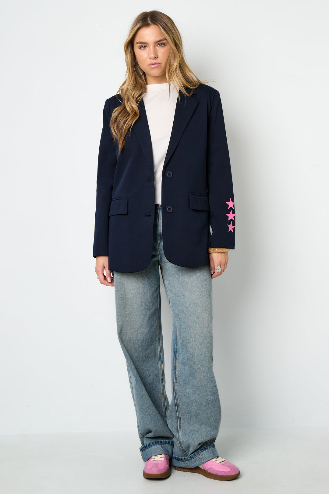 Oversized Blazer - Starry - Bedruckt - Loose Fit Blazer - Damen Blazer