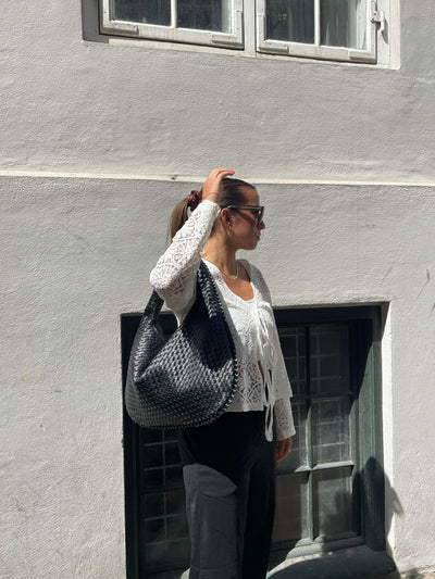 Gewebte Tasche – Kunstleder – Reißverschluss – Umhängetasche – Damentaschen