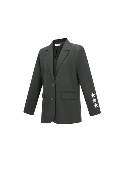 Oversized Blazer - Starry - Bedruckt - Loose Fit Blazer - Damen Blazer