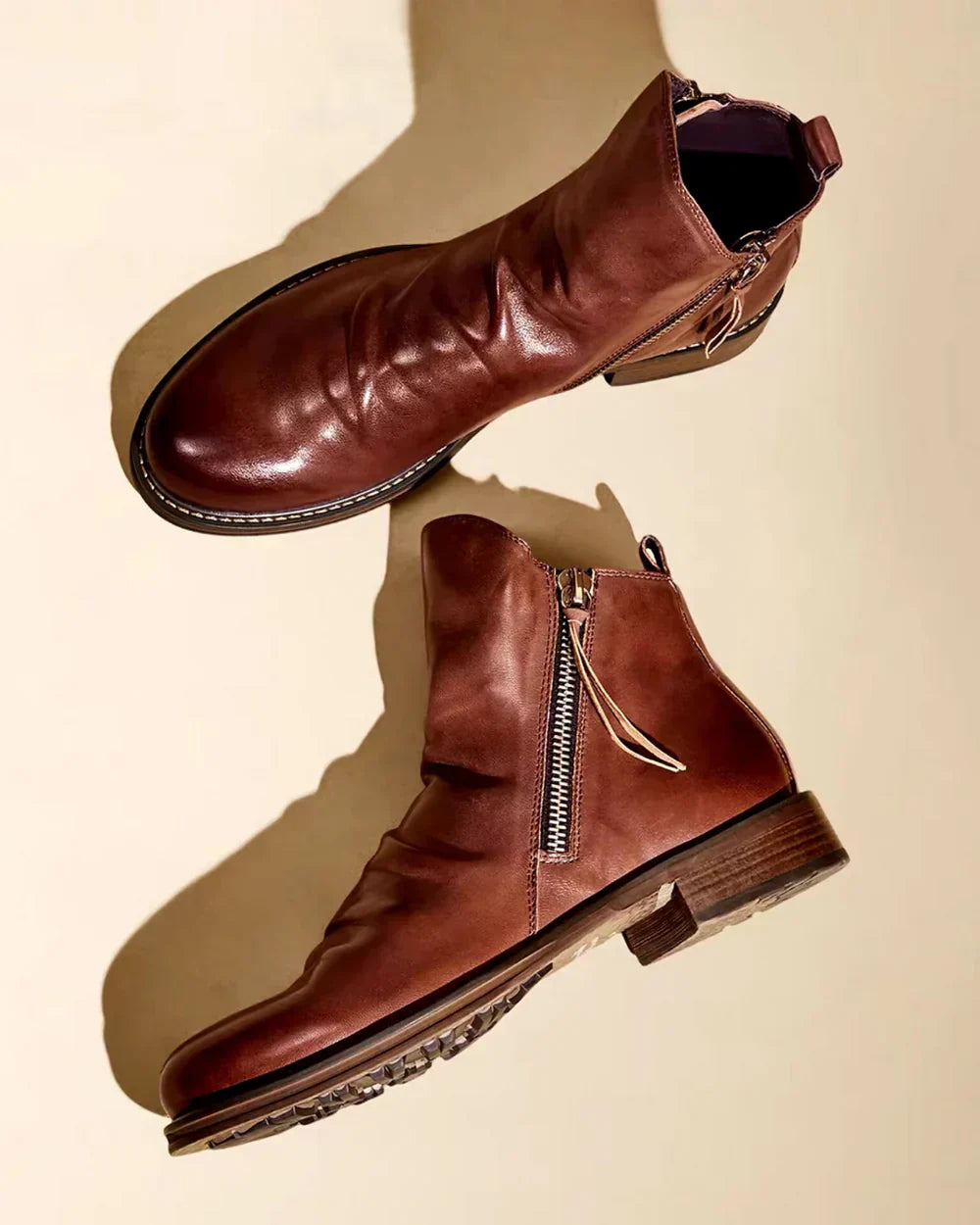 Lederstiefel – Stylisch – Reißverschluss – Stiefeletten – Herrenstiefel