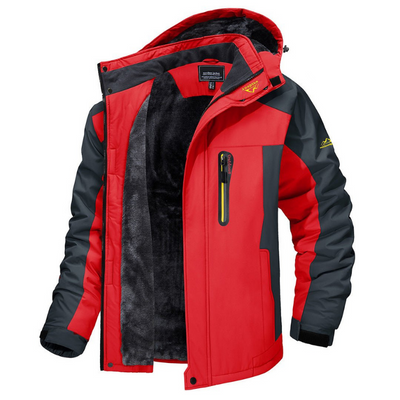 Skijacke – mit Kapuze – mit Fellfutter – Schneejacke – Winterjacke für Herren