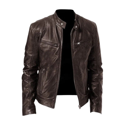 Lederjacke | Kunstleder | Kunstleder | Bikerjacke | Herren Lederjacke