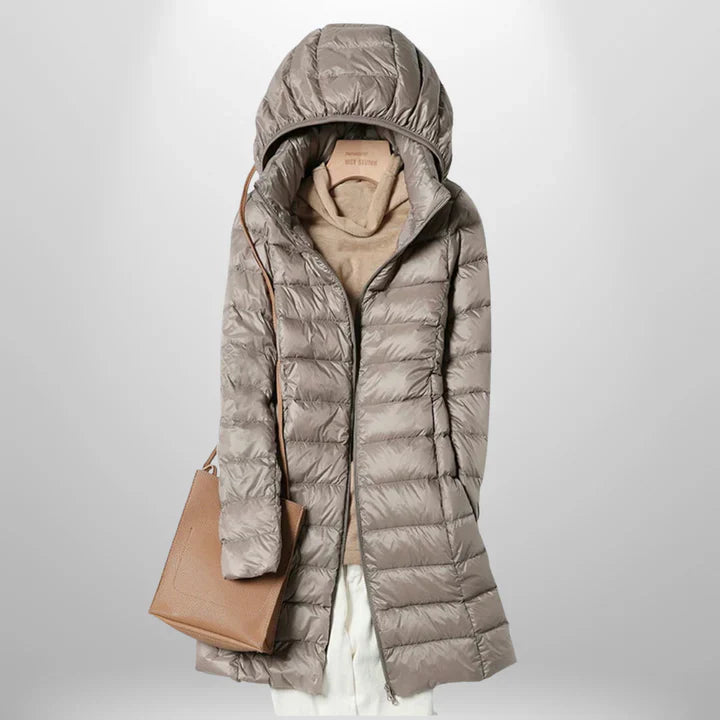 Daunenjacke – Leicht – Mit Kapuze – Pufferjacke – Wintermantel für Frauen