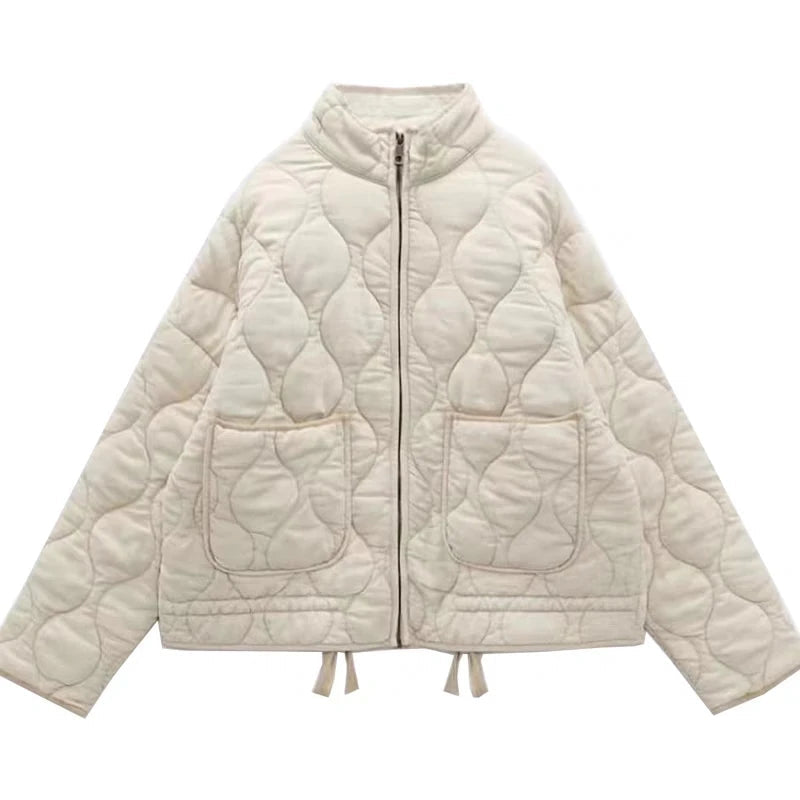 Wattierte Jacke - Warme Zip-Up Steppjacke in Übergröße für Frauen