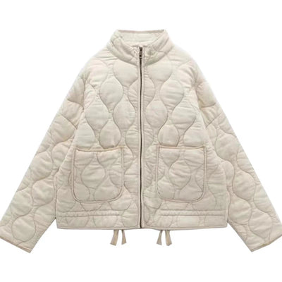 Wattierte Jacke - Warme Zip-Up Steppjacke in Übergröße für Frauen