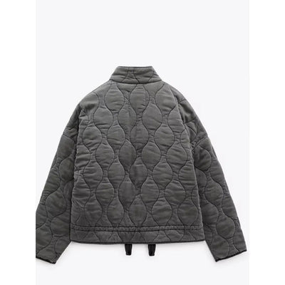 Wattierte Jacke - Warme Zip-Up Steppjacke in Übergröße für Frauen