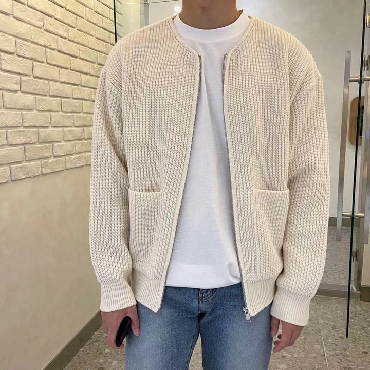 Reißverschluss-Strickjacke – Warm – Grob gestrickt – Strickjacke – Herren-Strickmode