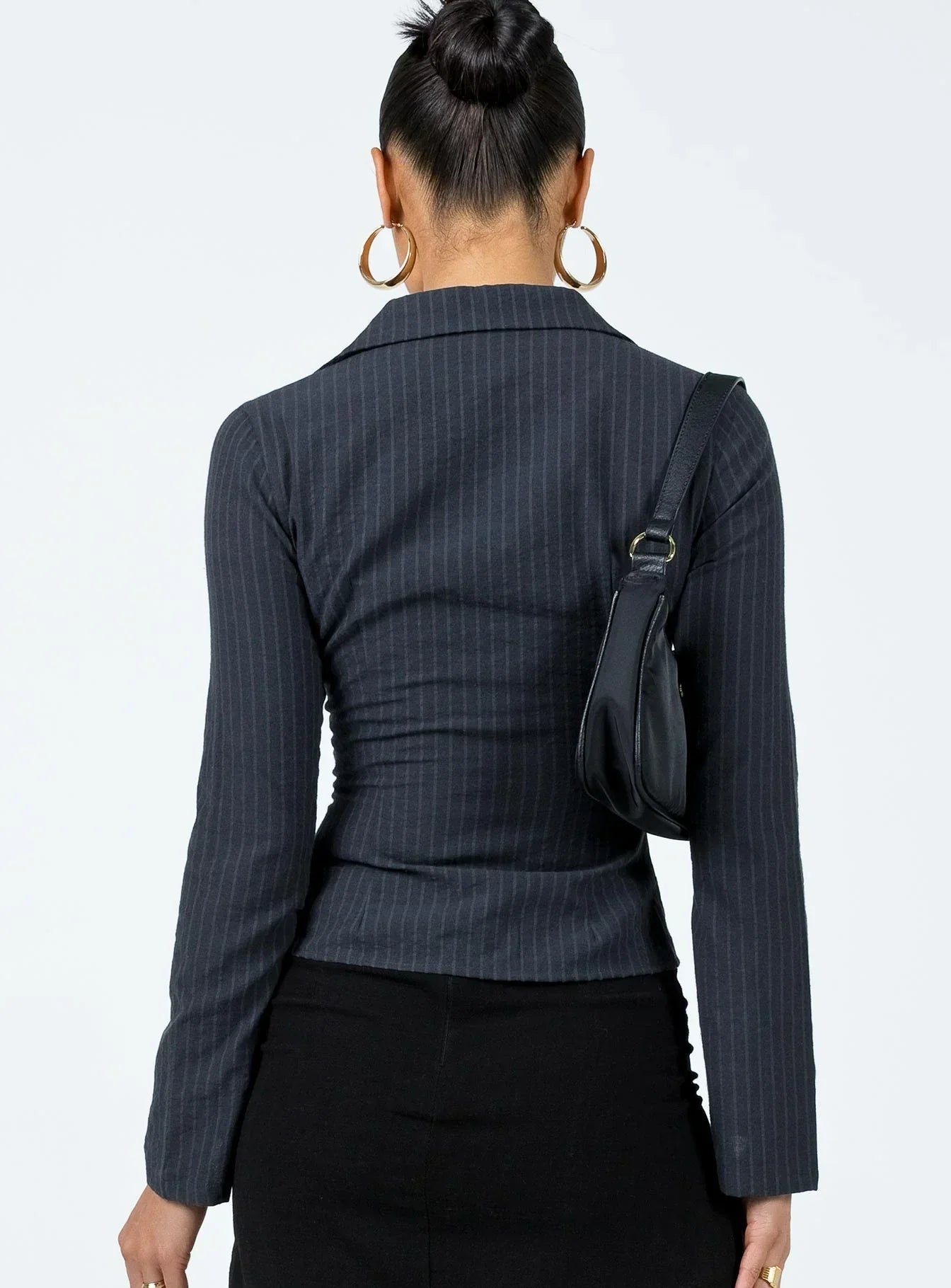Ladies Button-Up Shirt - Gestreift - Glockenärmel - Bluse - Damenhemden