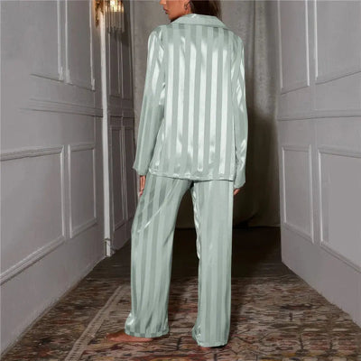 Satin Pyjama Set | Lange Ärmel | Lange Hosen | Satin PJ Set | Damen Pyjama Sets
