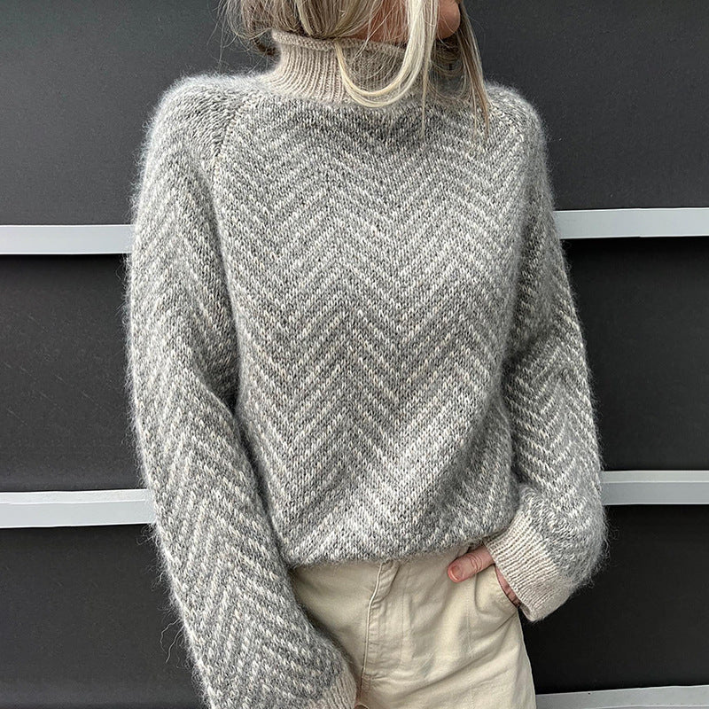 Strickpullover | Rollkragenpullover | Grau | Strickpullover | Strickmode für Damen