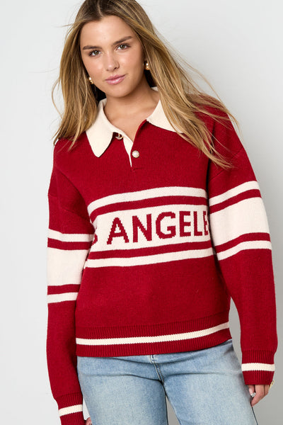 Polo Pullover - Los Angeles - mit Kragen - Strickpullover - Damenstrickwaren