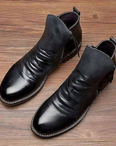 Lederstiefel – Stylisch – Reißverschluss – Stiefeletten – Herrenstiefel