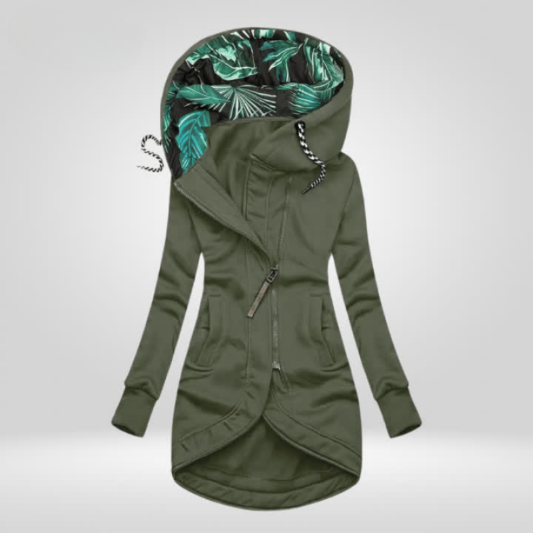 Parka Jacket - Mittellange Damenjacke mit Kapuze und Reißverschluss für den Herbst