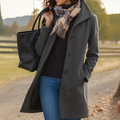 Trenchcoat aus Wolle - Einreihig - Mittellang - Wolljacke - Damenmantel