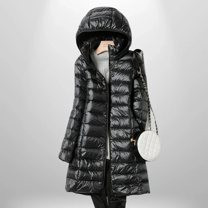 Daunenjacke – Leicht – Mit Kapuze – Pufferjacke – Wintermantel für Frauen