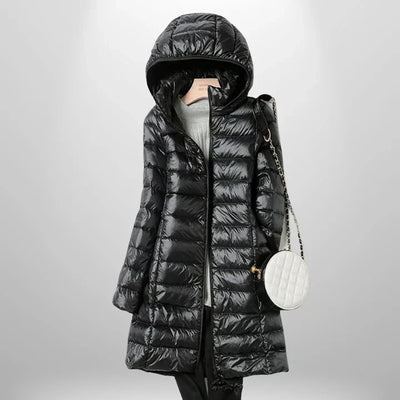 Daunenjacke – Leicht – Mit Kapuze – Pufferjacke – Wintermantel für Frauen