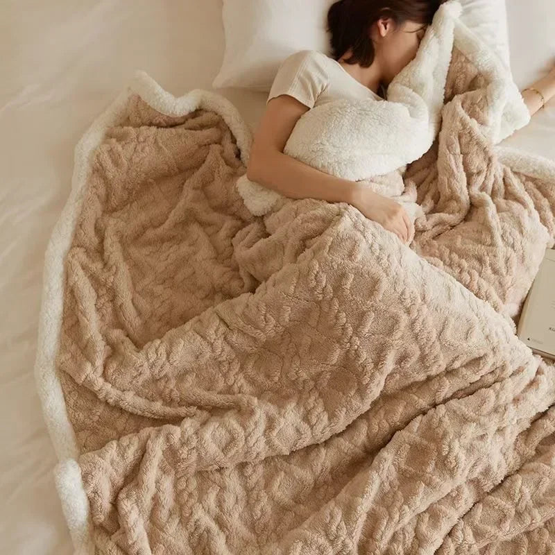 Gemütliche Sherpa-Decke – Flauschig – Winter – Plüschdecke – Fleecedecke