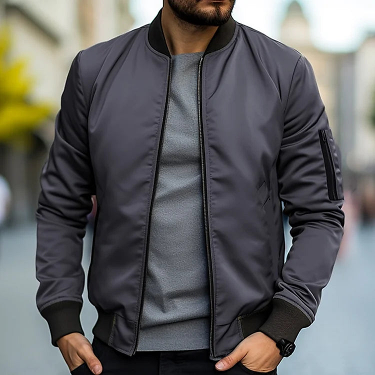 Bomberjacke – Slim Fit – Reißverschluss – Leichte Jacke – Herrenjacke
