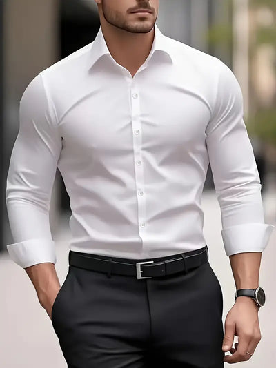 Bügelfreies Hemd | Knitterfrei | Slim Fit | Button-Up Hemd | Herrenhemden