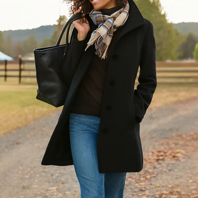 Trenchcoat aus Wolle - Einreihig - Mittellang - Wolljacke - Damenmantel