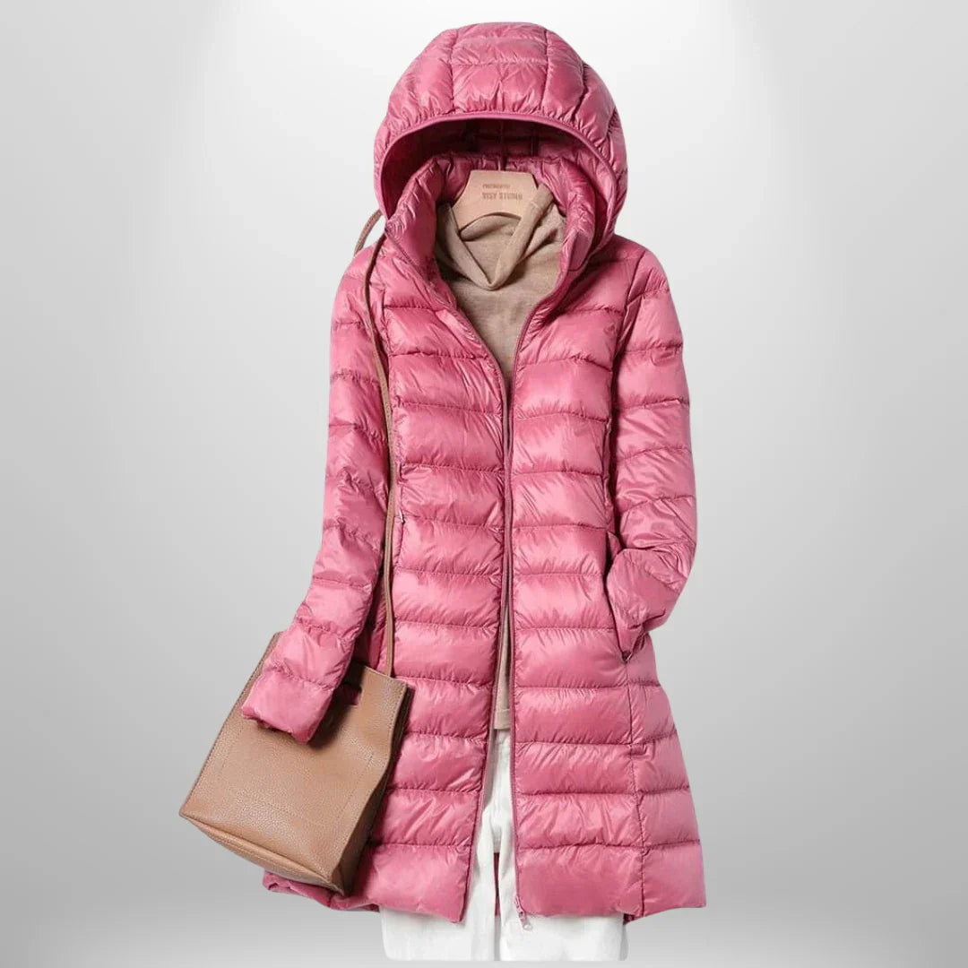 Daunenjacke – Leicht – Mit Kapuze – Pufferjacke – Wintermantel für Frauen