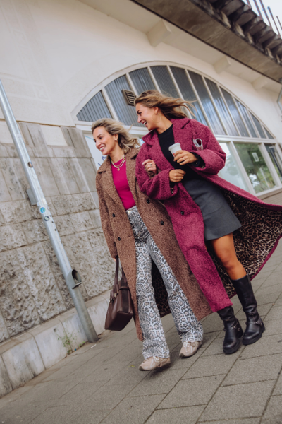 Langer Mantel – Damen-Teddy-Mantel mit doppelter Knopfleiste für Herbst und Winter