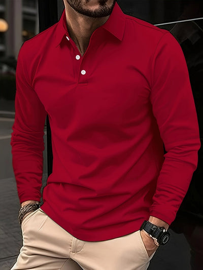 Langarm-Poloshirt – Poloshirt für Männer mit Kragen und Knopfleiste