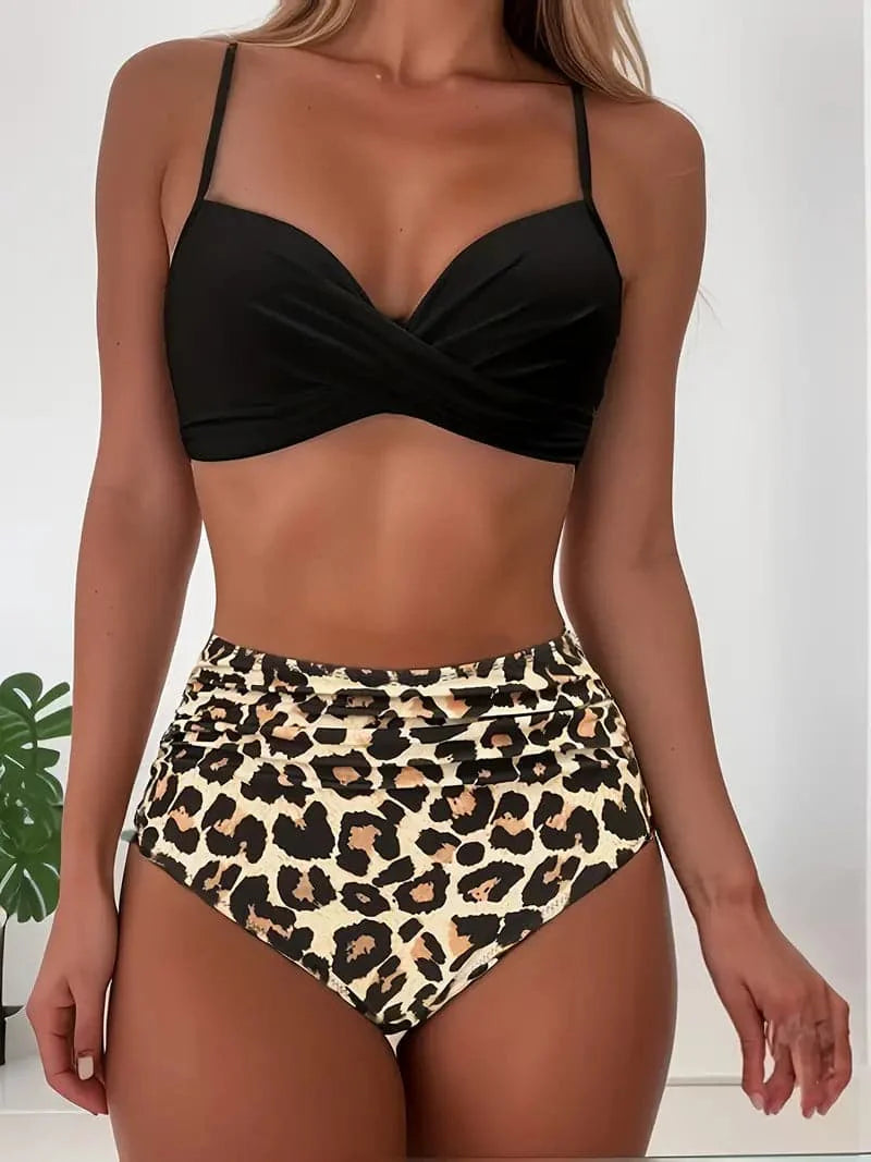 Bikini Set | Gerüscht | Gedreht | High Waist Bikini | Damen Bademode