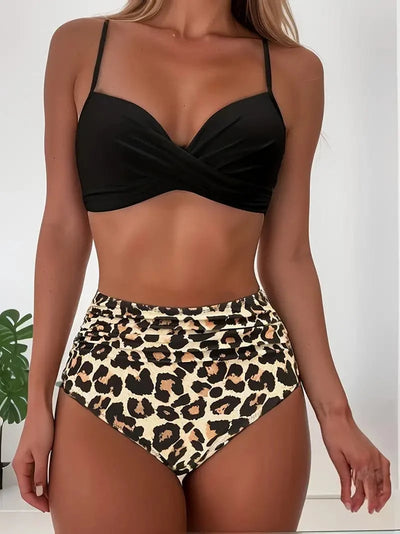 Bikini Set | Gerüscht | Gedreht | High Waist Bikini | Damen Bademode