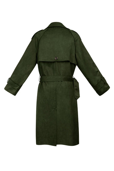 Wildleder-Trenchcoat | Mittellang | Herbst | Zweireihiger Trenchcoat | Damen-Trenchcoat