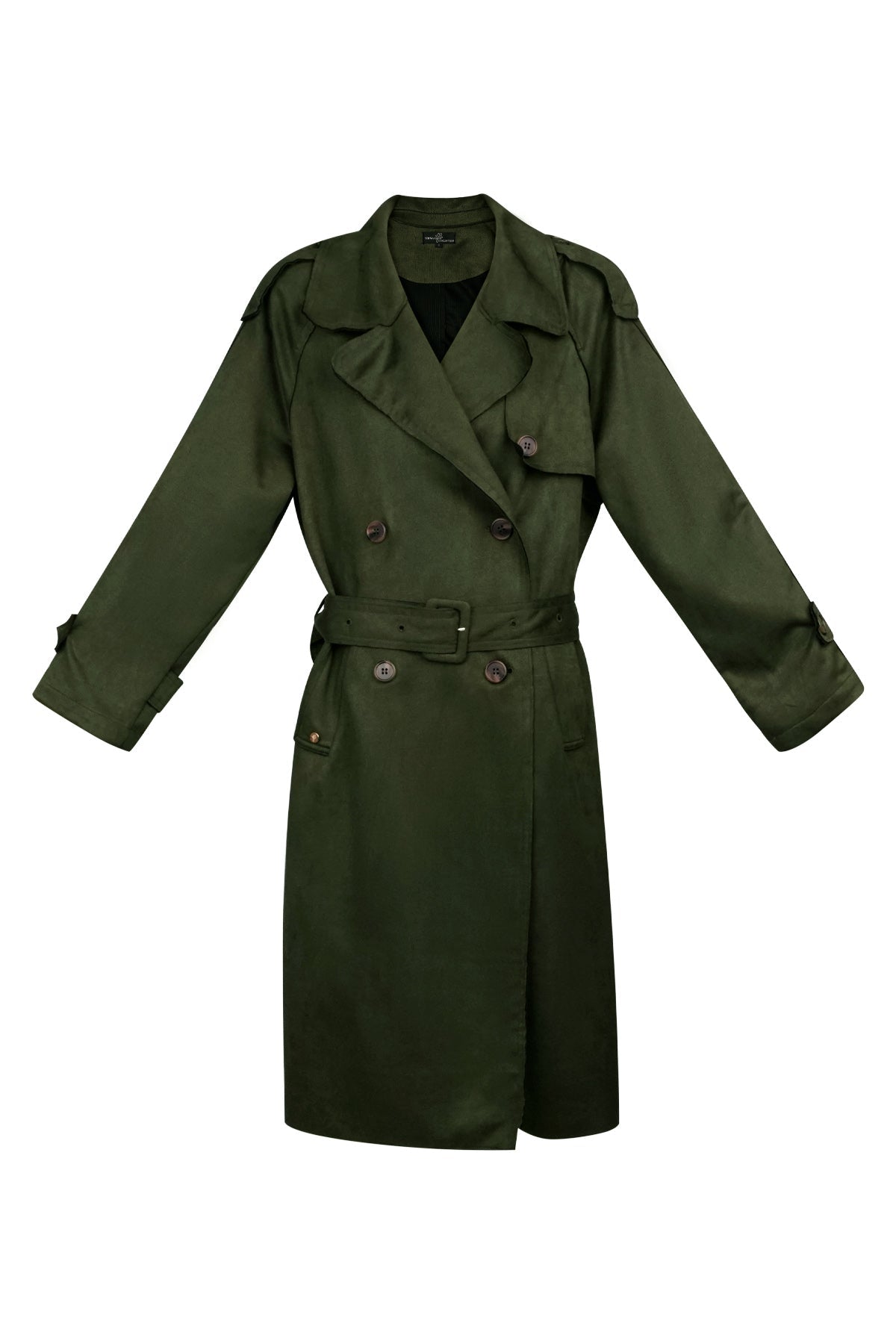 Wildleder-Trenchcoat | Mittellang | Herbst | Zweireihiger Trenchcoat | Damen-Trenchcoat